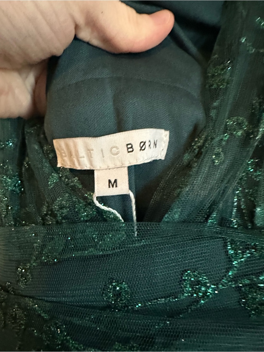 Deep Green Embellished V-Neck Gown - Picture 6 of 11